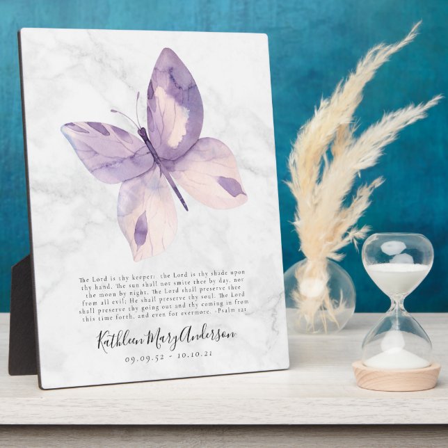 Butterfly Memorial Prayer Tribute Plaque (Side)