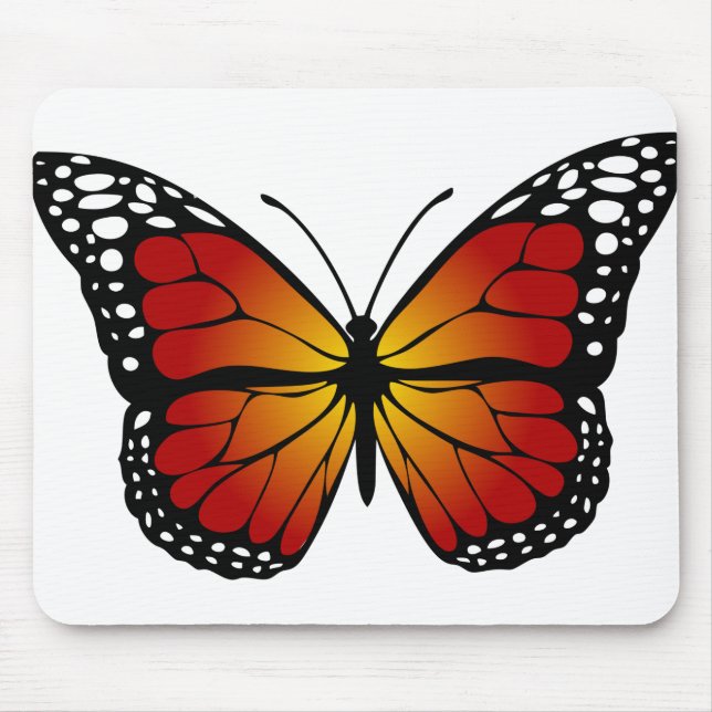 Butterfly Monarch Abstract Artistic Line Art Mouse Pad (Front)