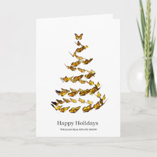 Butterfly Monarch Christmas Corporate Greeting Holiday Card