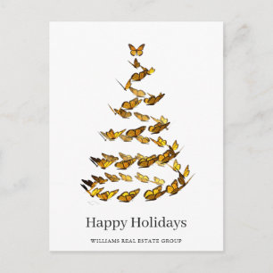 Butterfly Monarch Christmas Corporate Greeting Postcard