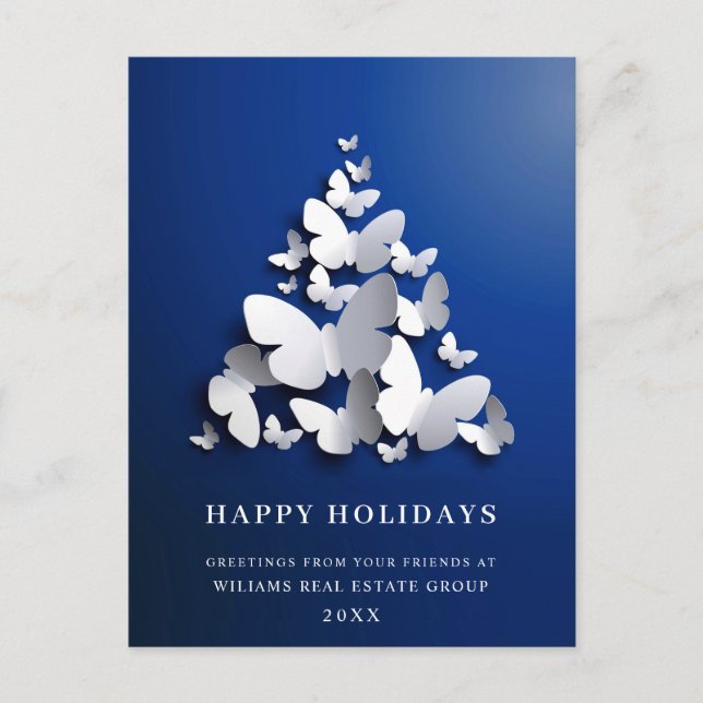 Butterfly Monarch Christmas Corporate Greeting Postcard (Front)