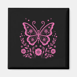 Butterfly Monarch Flower Exotic Breast Cancer Awar Magnet