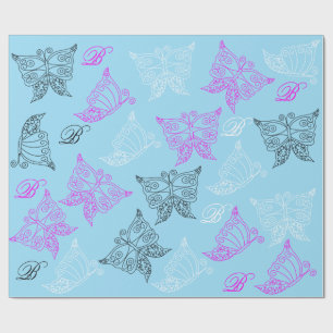 Butterfly Monogram Wrapping Paper