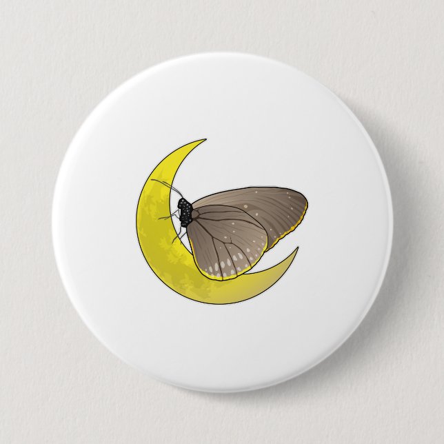Butterfly Moon 7.5 Cm Round Badge (Front)
