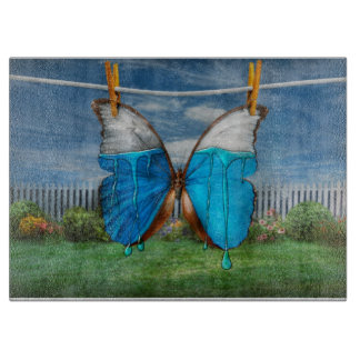 Butterfly - Morpho - I hate it when the colours ru Cutting Board