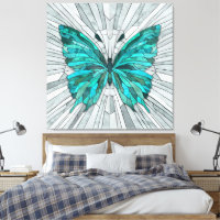 Butterfly Mosaic -Emerald Green and Grey