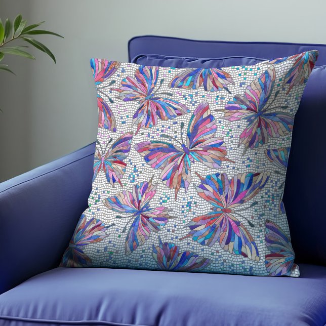 Butterfly Mosaic Pattern - pastels Cushion (Creator Uploaded)