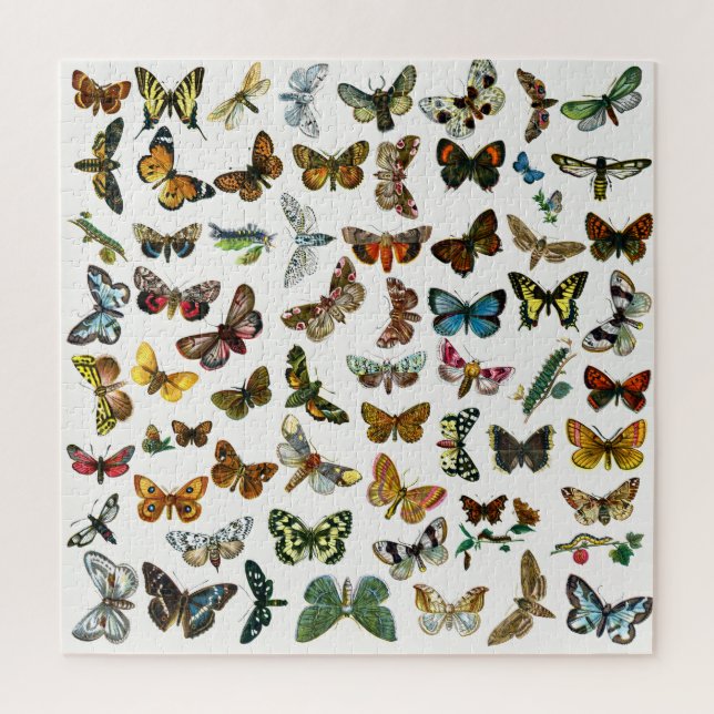 Butterfly, Moth and Caterpillar Collage Jigsaw Puz Jigsaw Puzzle (Vertical)
