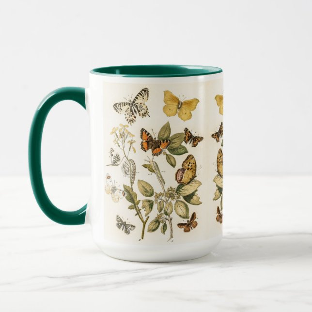 Butterfly, Moth and Caterpillars Mug (Left)