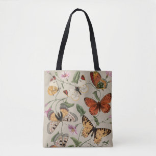 Butterfly Moth Nature Collection Drawing Tote Bag