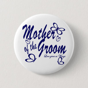 Butterfly/Mother of the Groom 6 Cm Round Badge
