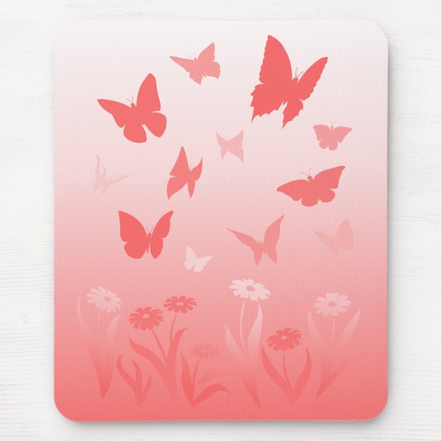 Butterfly Mousepad Keepsake Pink Butterfly Gift (Front)