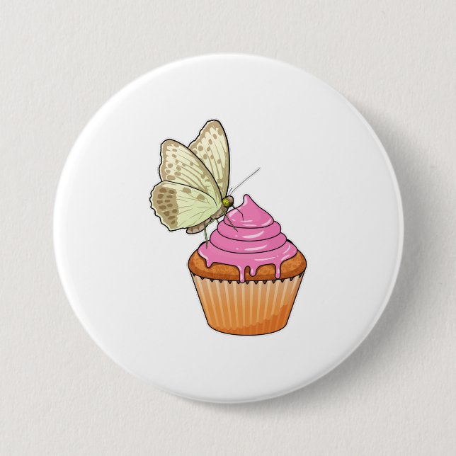 Butterfly Muffin 7.5 Cm Round Badge (Front)