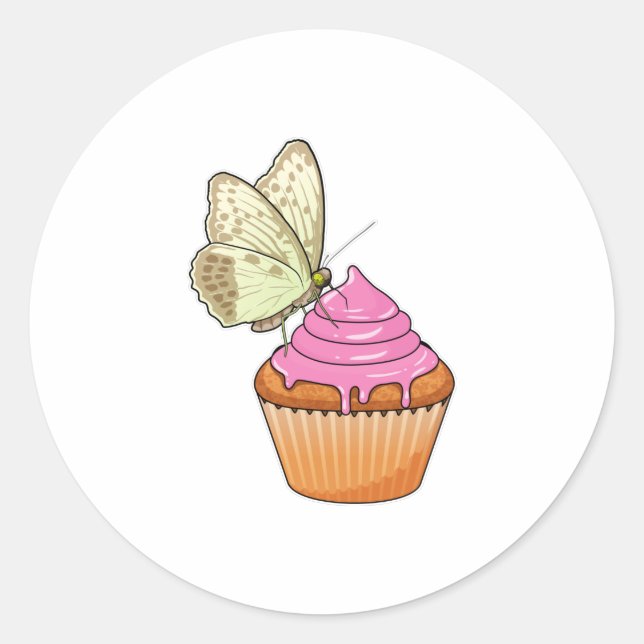 Butterfly Muffin Classic Round Sticker (Front)