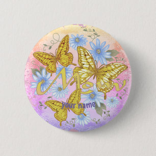 Butterfly Mum custom  6 Cm Round Badge