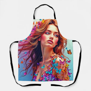 Butterfly Muse Portrait Art T-Shirt Apron