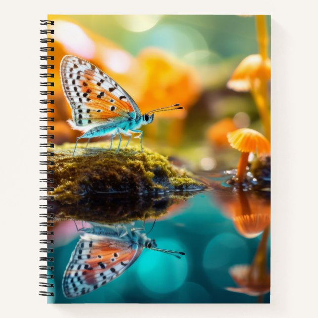 Butterfly Mushroom Nature Serene Peace Notebook (Front)