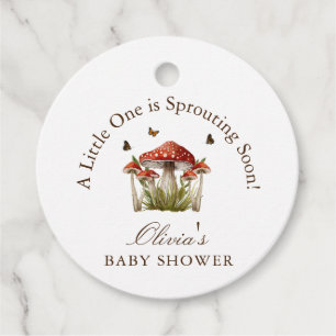 Butterfly Mushroom Theme Baby Shower Gift Favour Tags