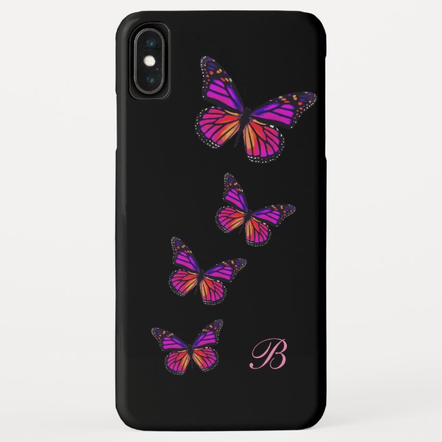 Butterfly Nature Theme Monogram Case-Mate iPhone Case (Back)