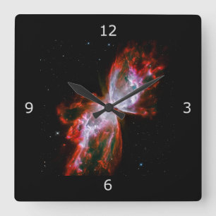 Butterfly Nebula in Scorpius Constellation Square Wall Clock