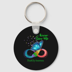 Butterfly Never Give Up Disability Awareness _1 Key Ring