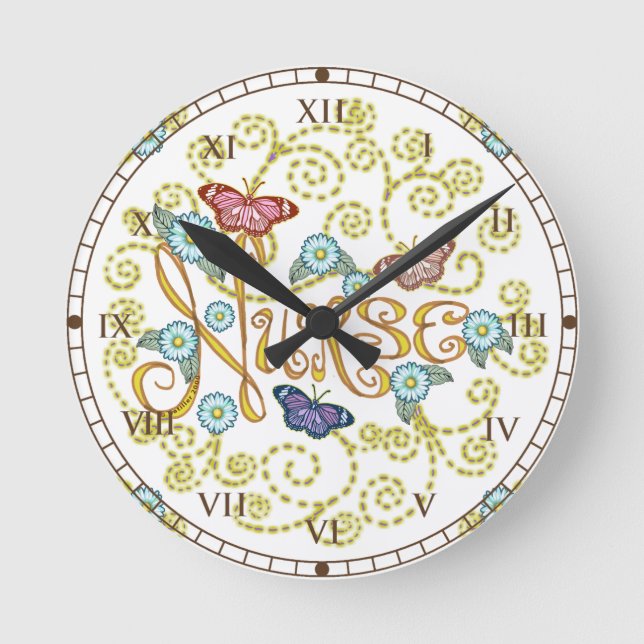 Butterfly Nurse  clock  (Front)