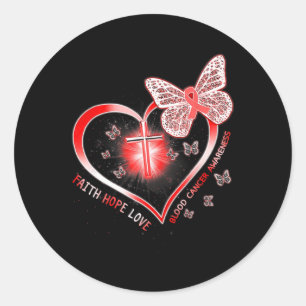 Butterfly Of Hope Faith And Love For Blood Cancer  Classic Round Sticker