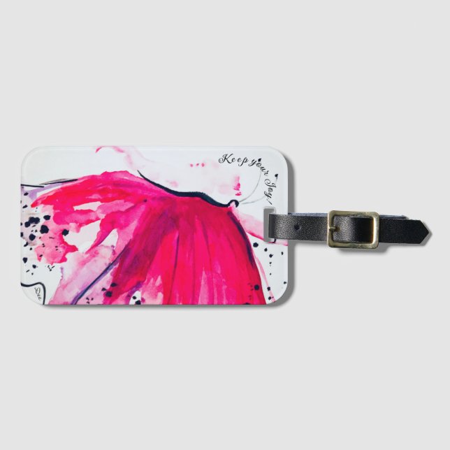 Butterfly of Joy Acrylic Luggage Tag (Front Horizontal)