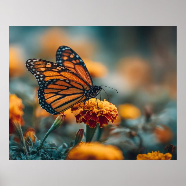 Butterfly on a Marigold Poster (Front)