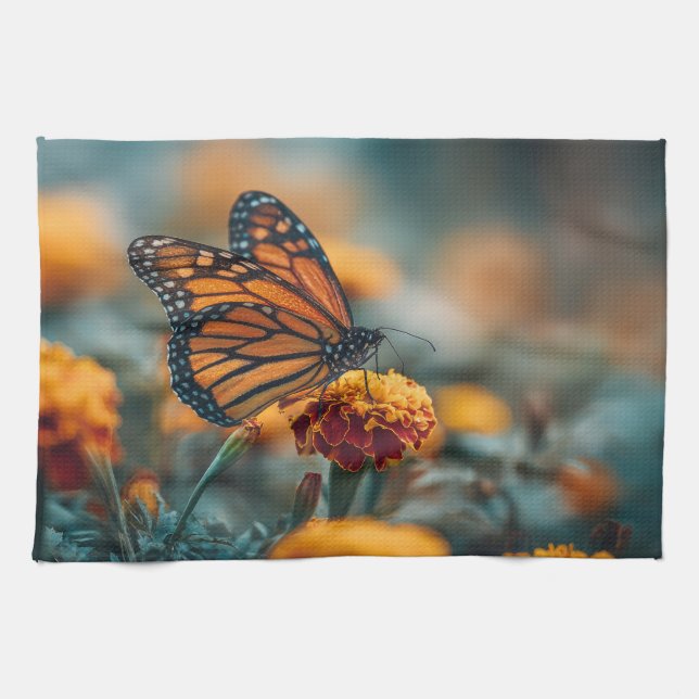Butterfly on a Marigold Tea Towel (Horizontal)