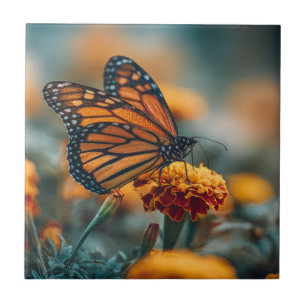 Butterfly on a Marigold Tile