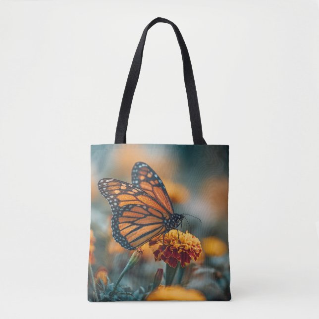 Butterfly on a Marigold Tote Bag (Front)