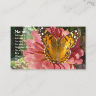 Butterfly on a Pink Zinnia Business Card