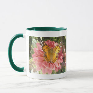 Butterfly on a Pink Zinnia Mug