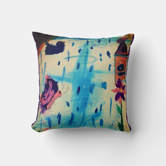 Butterfly on a Rainy Day   Cushion (Front)