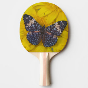 Butterfly on a Yellow Flower Ping Pong Paddle