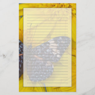 Butterfly on a Yellow Flower Stationery