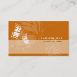 Butterfly on Burnt Orange Elegant Modern Simple Business Card