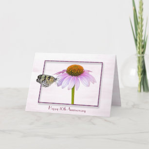 Butterfly on Cone Flower 10th Anniversary Card