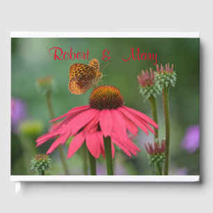Butterfly On Cone Flower Guest Book