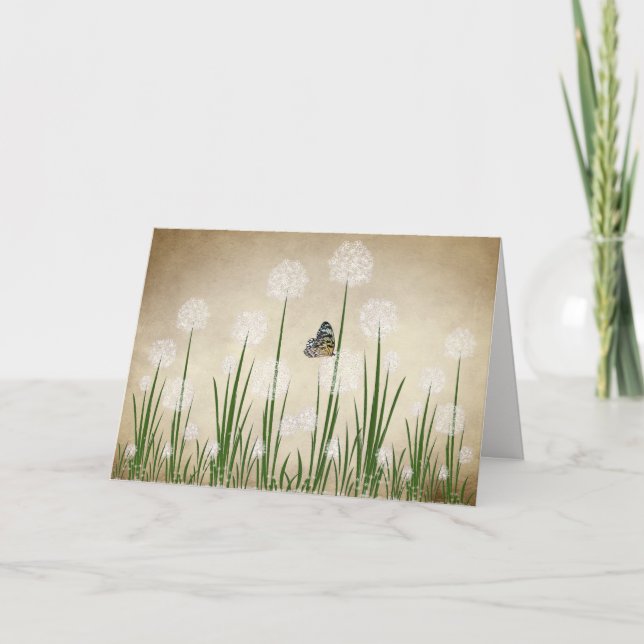 Butterfly On Dandelion  Card (Front)