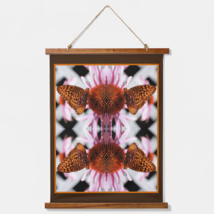 Butterfly On Echinacea Flower Abstract Hanging Tapestry