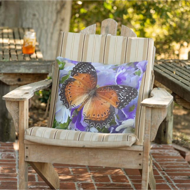 Butterfly on fairy primroses cushion (Chair)