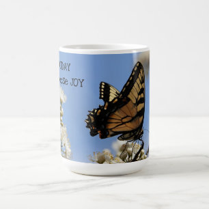 Butterfly on Floral: Today I Choose Joy Coffee Mug
