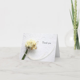 Butterfly on flower bouquet thank you card