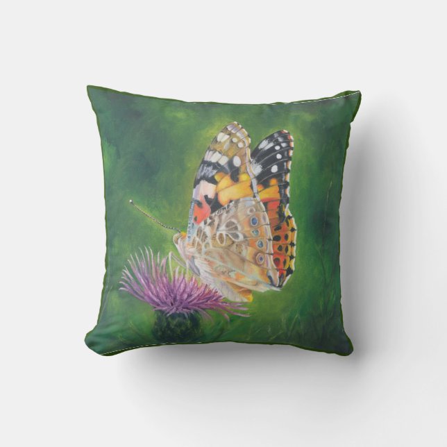 Butterfly on Flower Cushion (Front)