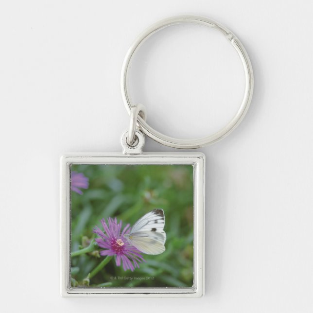 Butterfly on flower key ring (Front)