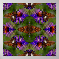 Butterfly On Flower Nature Art Abstract