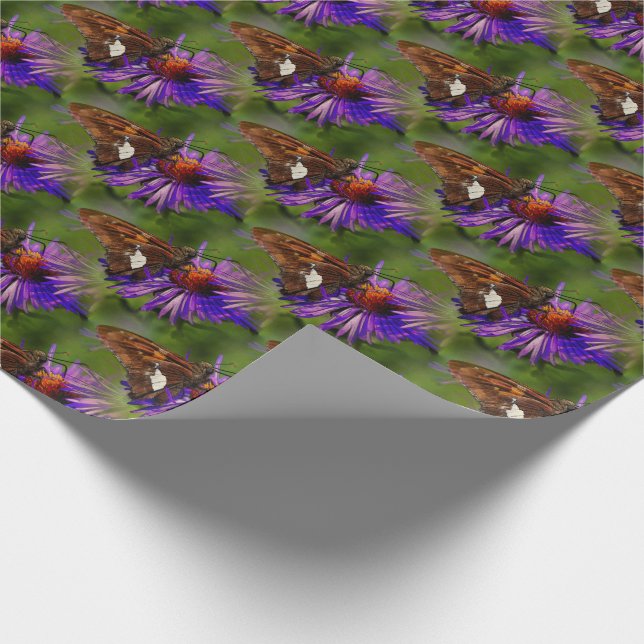 Butterfly On Flower Nature Art   Wrapping Paper (Corner)