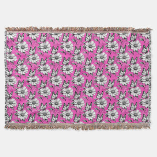 Butterfly On Flower Pattern Pink Design   Throw Blanket